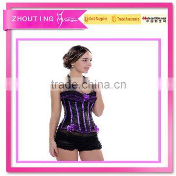 Court garment stripe cup with rims of corsets belly in waist