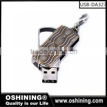 Wholeslae 2016 popular swivel diamond usb memory stick 8gb(USB-DA327)