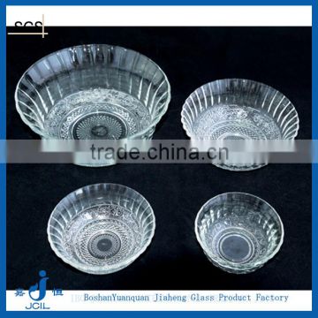 Food grade glass bowl household with emboss