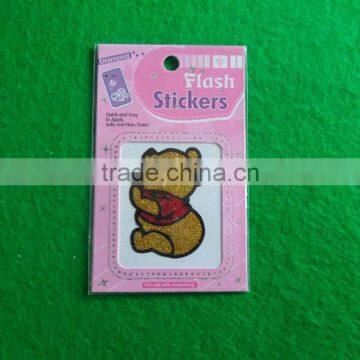 Adorable Bear Glitter Tattoo Sticker