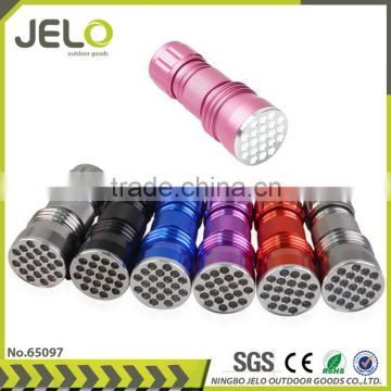 Ningbo JELO Classical Super Bright Aluminum 21LED Torch Gift Flashlight 3xAAA