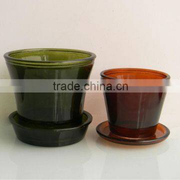 Colored glass vases wholesale and glass terra cotta flower pots bulk
