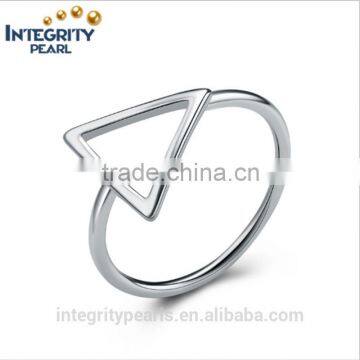 Wholesale 2016 Lastest Fashion unique design triangle genuine silver ring