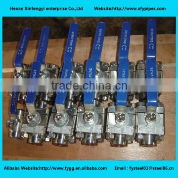 high pressure 2000PSI 3PC welded ball valve