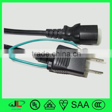 Factory price PSE certified 2 prong grounded plug with Japan Computer/Monitor Power Extension cord by c13 female connecter