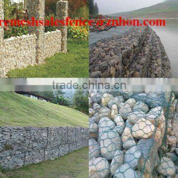 PVC Coated Woven Gabion/Hesco Barrier/Gabion Stone Cage For Flood Control