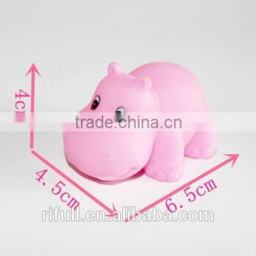 Custom 100% food grade silicone Hippo kid toy with squeaker