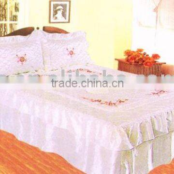 3pcs satin embroidery bedding set