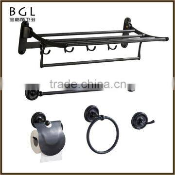 Made In China Matte Black Zinc alloy Polished ORB Wall Mounted Bathroom Sanitary Items Bathroom Fittings Set