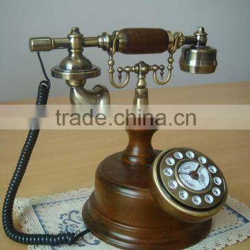 wooden telephone table telephone call recorder