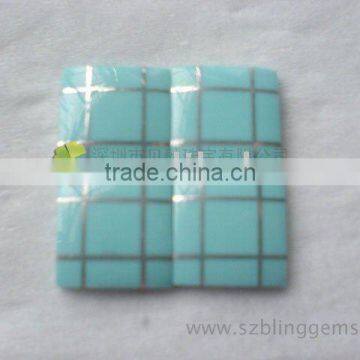 Wholesale Handmade Synthetic turquoise & Aluminum Mosaic cuff button Rectangle cabochon