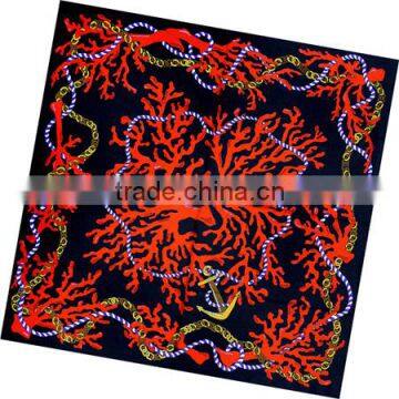 Stock 90*90cm Twill Silk Scarves(DX1027-3)