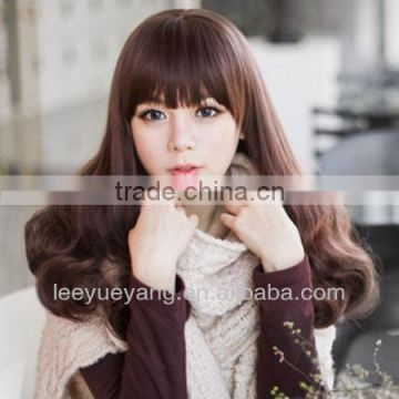 High quality dark brown long kinky curly wig