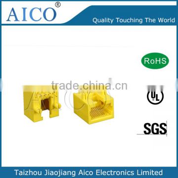 free sample pcb mount 90 degree yellow color plastic 8 pin single rj45 modular jack