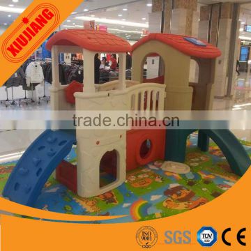 Children indoor plastic playhouse with slide for kids fun