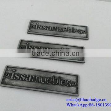 fashion metal furniture sign metal furniture label