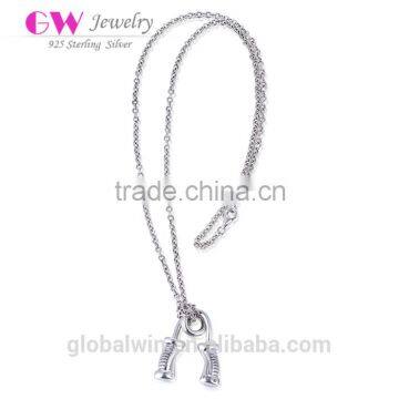 2016 new Arrivals silver Necklace wrist developer Pendant Engraved "Power S925"Logo 45cm long necklace XLY015