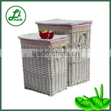 Rectangular white laundry hamper