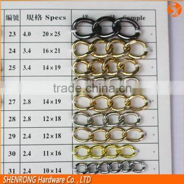 Silver colour bag accessories metal chain for purse handle