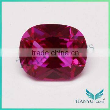 Wuzhou cz supplier 5# cushion-shape synthetic corundum ruby price per carat