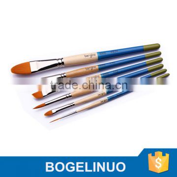 (New) BGN-A800S Gold Nylon Artist Paint Brush Set-6PCS