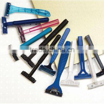 hotel or travel disposable plastic shaving razor with cream