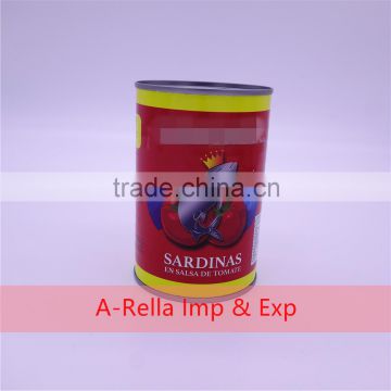 Canned fish sardines in tomato paste 425G for Africa market