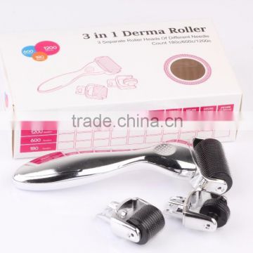 3 in 1 Wholesale Micro Needle Derma Roller Medical Derma Roller Skin Care/skin Rollering System