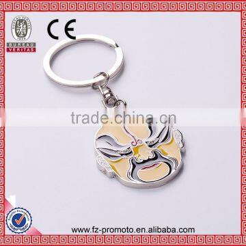 Chinese opera element keychain metal facial mask key chain