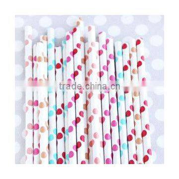 Red Drinking Paper Straws With Christmas Candy Cane Design photo-5