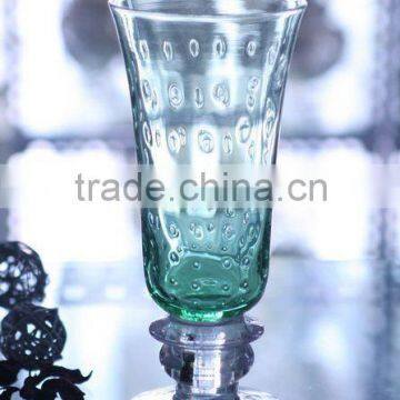 bubble green goblet glass