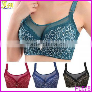 Hot Sexy Women Brassiere Big Size Red Black Blue Underwear Super Push Up Intimates Bras Lace Tops lingerie C D Cup