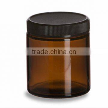 4 oz Straight Round Amber Glass Empty Jar with Twist Lid