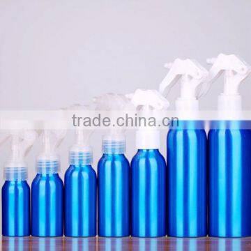 Cosmetic bottles100ml 200ml 300ml aluminum bottle with trigger sprayer, lotion pump, mist sprayer