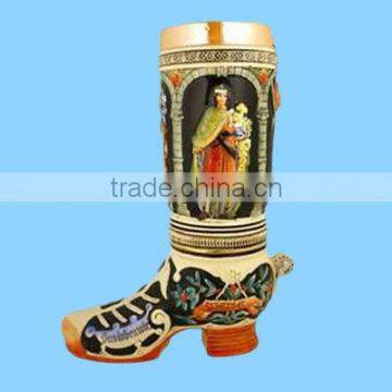 Unique design ceramic beer boot mug