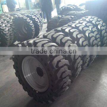 Chinese Good Price 8 Stud Holes 10x16.5 10-16.5 Standard Solid Skid Steer Tires-NO FLAT-Set of 4 photo-4