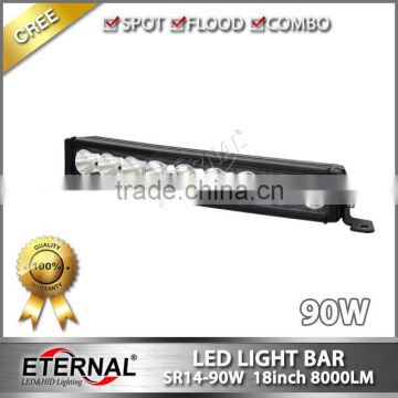 18in 90W led light bar curved single row slim for 4x4 4WD Wrangler Rubion radius working lamp