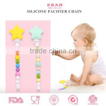 BPA Free Cute Baby Wooden Pacifier Chain for Baby Teething photo-2