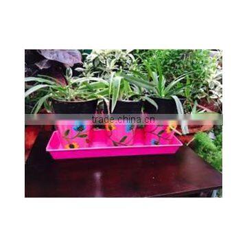 3 Planter With Tray In Pink