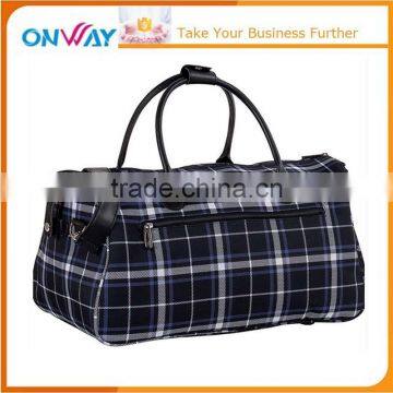 Attractive casual black grain all purpose weekend duffel bag