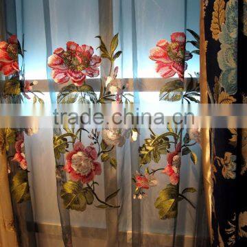 Noble Luxury Design Embroidery Ready Made Curtain With Valance and Sheer Set photo-5