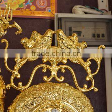 Onyx Tube Hanging Floor Clock, New Design Copper Clock, Home Decoration Art Gold Royal Clock photo-4