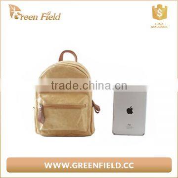 Brown Kraft Paper School Bag Backpack, Washable Paper Bag for Students photo-3