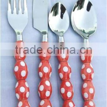 Stainless Steel Cutlery With Beaded Handle