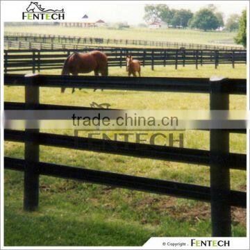 Fentech 4 Rail Black Flexible Horse Rail Fence, Farm Fence