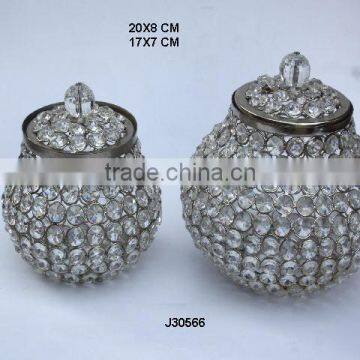 Glass Diamond Box With in Nickel Finish