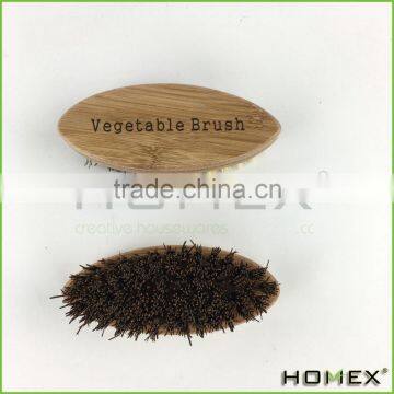 Bamboo vegetable brush w hard brush Homex BSCI/Factory