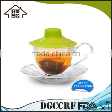 NBRSC Strict Quality Control Manufacturer Tea Bag Buddy Silicone Cup Cover with String Holder