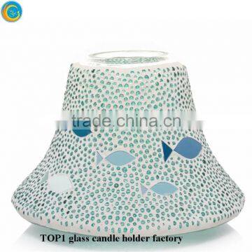 Pink Heart Mosaic Round Glass Candleholder Wedding Centerpiece Romantic Gift photo-3