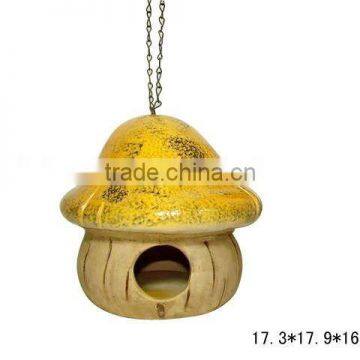 hot sale hanging ceramic bird house figurine for garden ornament